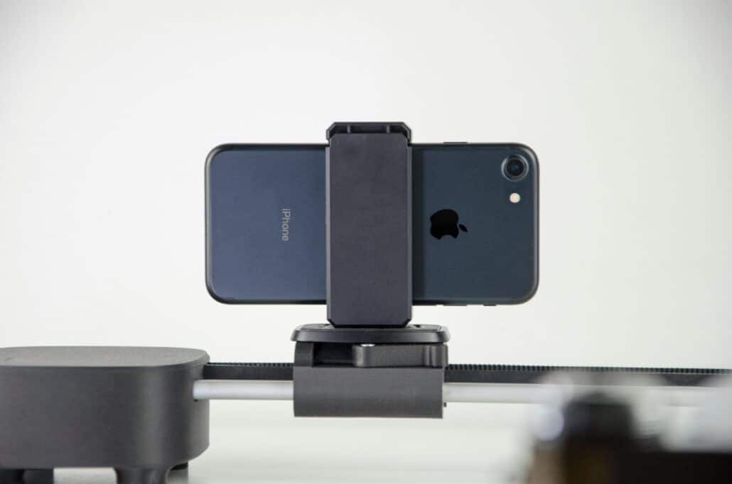 a phone set up to film in a horizontal position